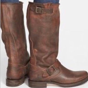 Frye Veronica Slouch Boots Distressed Brown